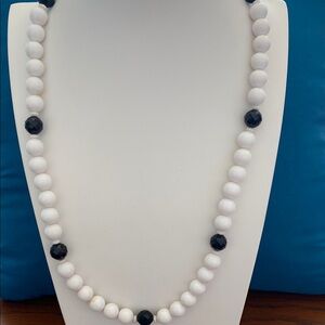 5 for $15 White and Black Beaded Necklace